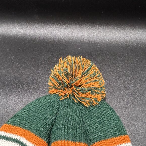 Jagermeister Green Orange & White Winter Beanie Stocking Hat Cap Pom Pom RARE - Picture 3 of 6